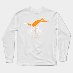 Sly fox rides a bicycle (b) Long Sleeve T-Shirt